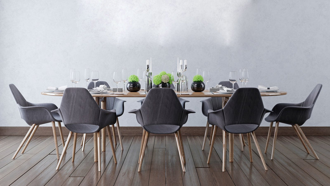 8-seat Oval Modern Style dining set by MyDiningSpace